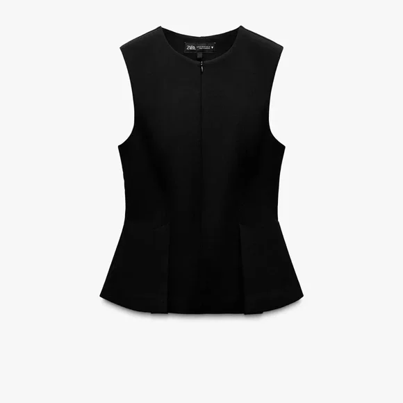Zara Black Peplum Top size XXL NWT - Picture 2 of 2